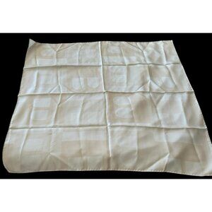 Vintage letter 'B' Damask Monogram  Ivory on Cream Scarf Rolled Edge 33" square